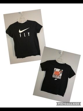 Nike Medium Bundle Lot Kids' Black 'Fly' Graphic T-Shirt And Basketball Dog Tee